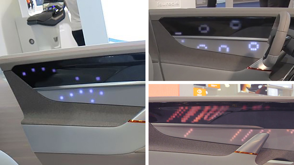 Die Verkleidung über den LED-Panels besteht aus lichtdurchlässigem Stoff Türverkleidung mit 3 verschiedenen Lichtanimationen